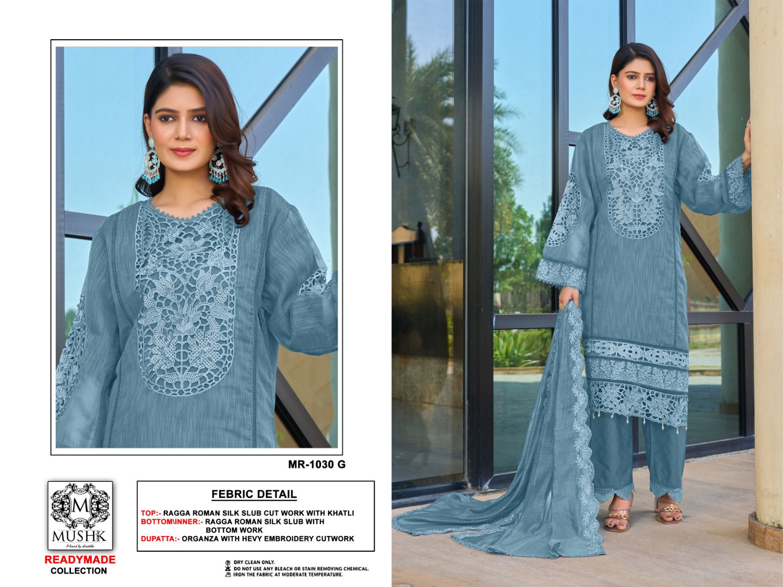 MR 1030 D To G By Mushk Raga Roman Silk Readymade Suits Orders In India